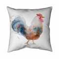 Begin Home Decor 26 x 26 in. Watercolor Rooster-Double Sided Print Indoor Pillow 5541-2626-AN231